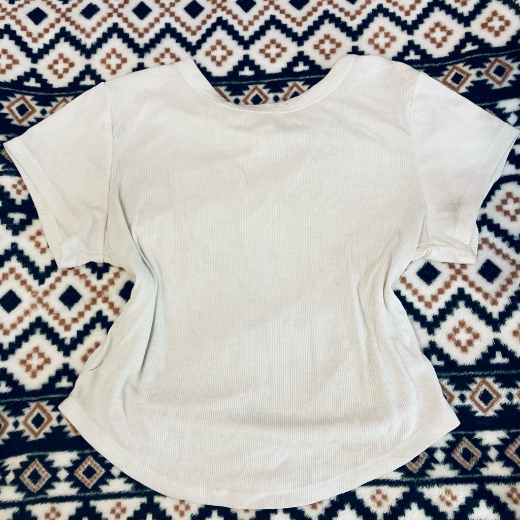 Women's Short Sleeve Ribbed Tee In Cream